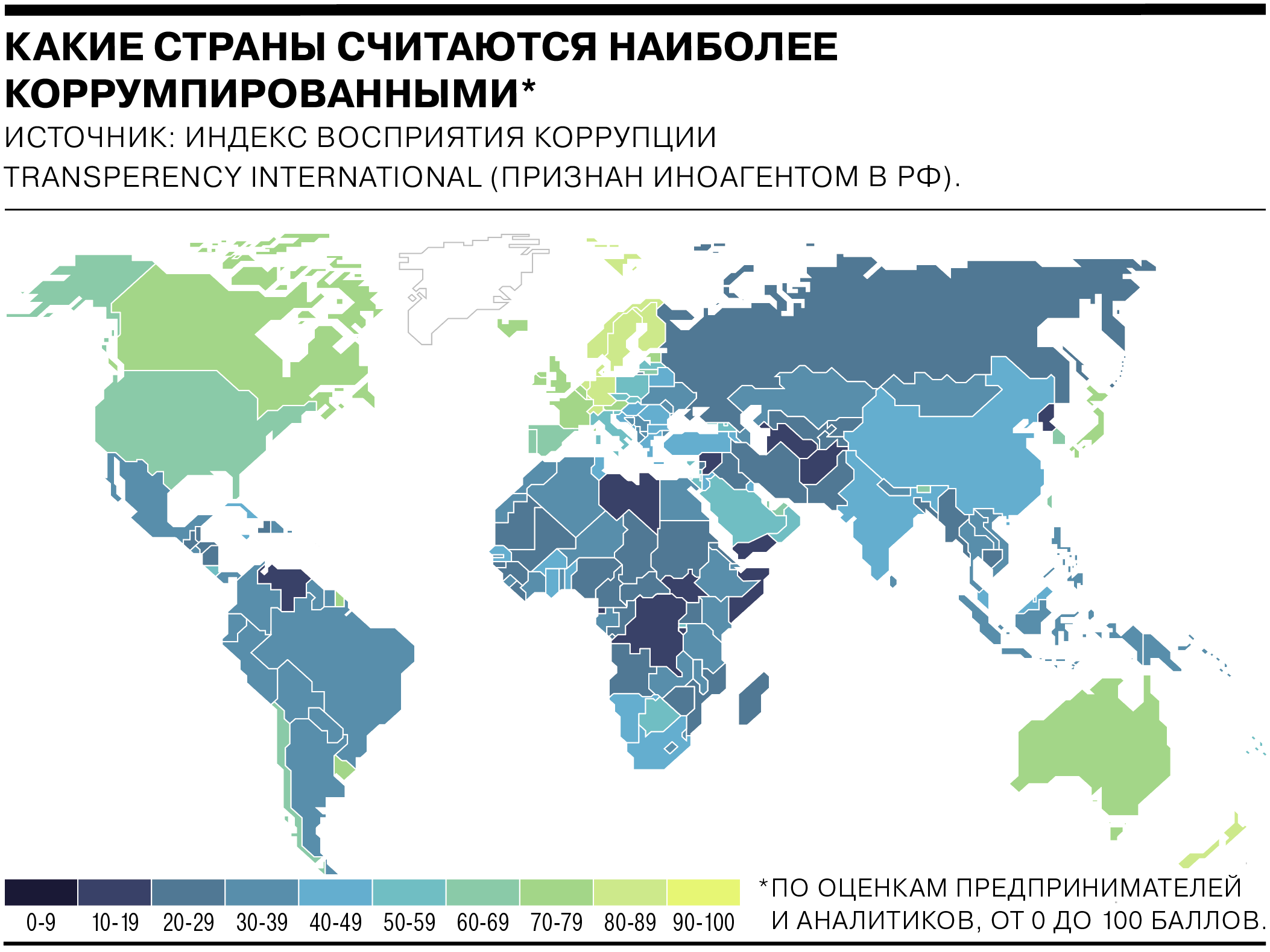 Коррупция в России и мире — в шести графиках