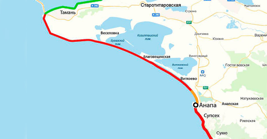 Карта открытых и закрытых пляжей Краснодарского края
