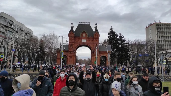 На Кубани проходят протестные акции в поддержку Алексея Навального