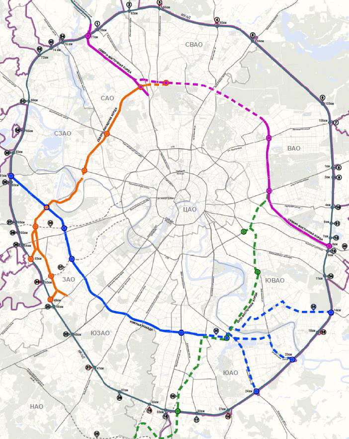 Южная хорда в москве схема на карте