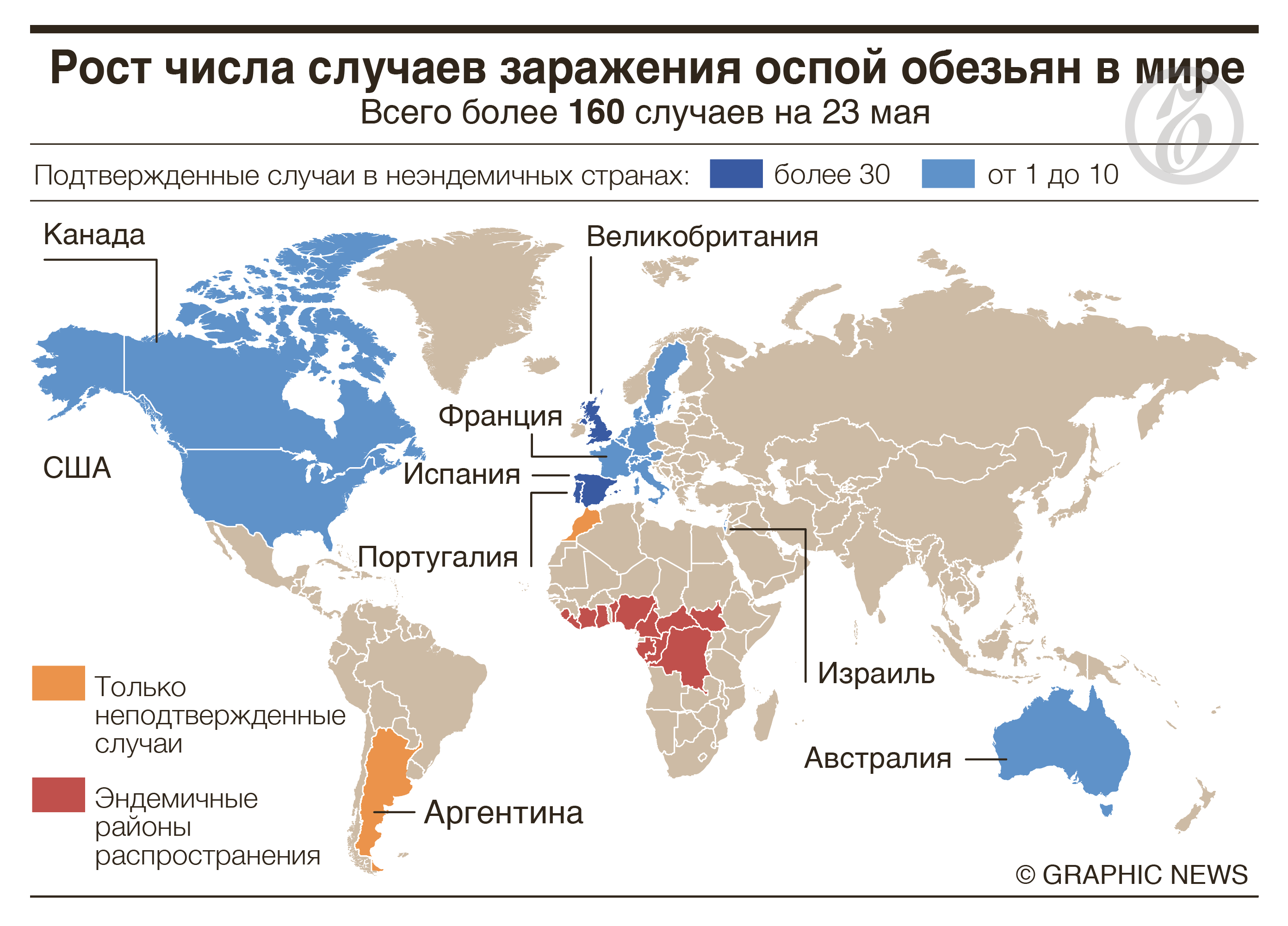 В каких странах обнаружен. Оспа обезьян распространение.