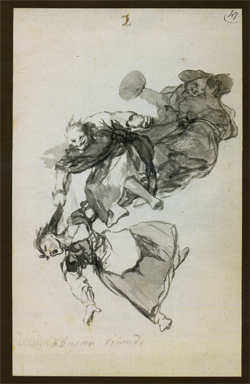 Франсиско Гойя. «Падение», из альбома «Ведьмы и старухи», около 1812–1820 годов. Christie’s, эстимейт 0,8–1,2 млн фунтов 