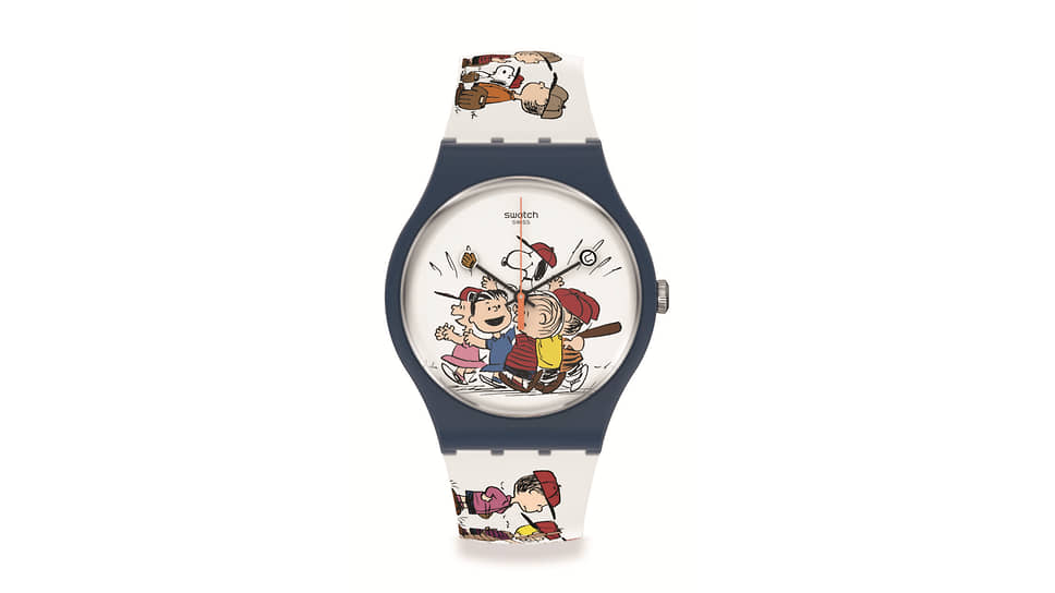 Часы First Base, Swatch x Peanuts, 41 мм, пластик, биоматериалы, кварцевый механизм