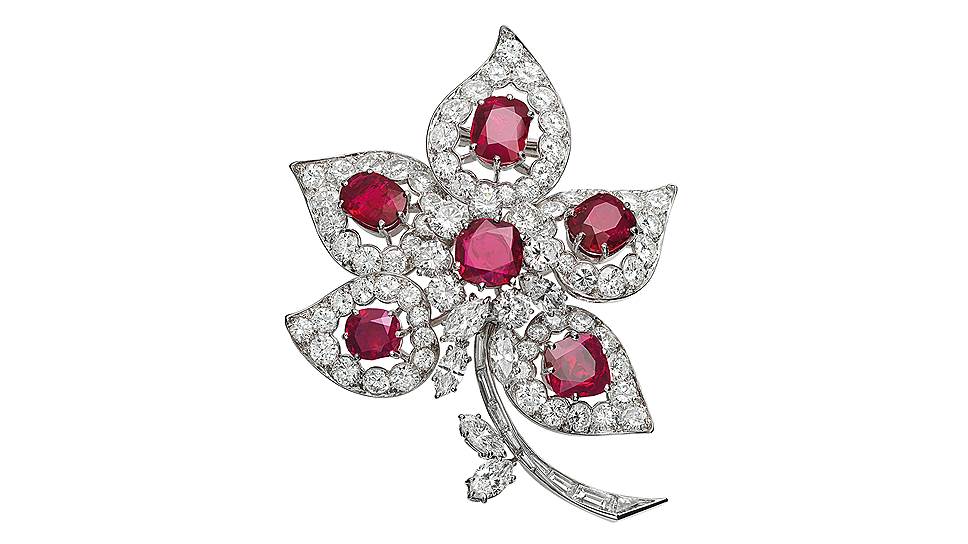 Van Cleef &amp; Arpels, брошь Five Leaves из бывшей коллекции оперной певицы Марии Каллас, 1967 год 
