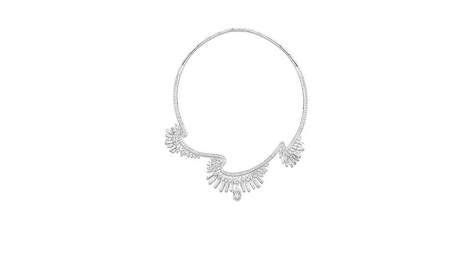 Piaget, колье White Illusion, белое золото, бриллианты