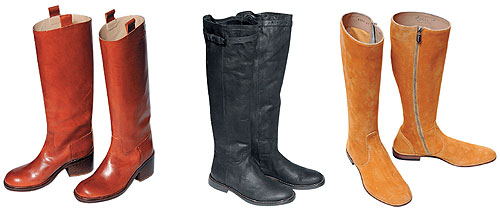Сапоги из кожи, AF Vandevorst (DAD, €560) Cапоги из кожи, Ann Demeulemeester (DAD, €680) Cапоги из замши, Rocco P (ЦУМ, 23 200 руб.)