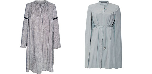 Пальто из смеси хлопка, льна и шелка, Dries van Noten (Le Form, 25 015 руб.) Плащ из хлопка, Veronique Branquinho (Podium, 22 496 руб.)