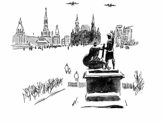 Адриан Ермолаев. Иллюстрация к книге Самуила Маршака «Круглыи год», 1966 год
