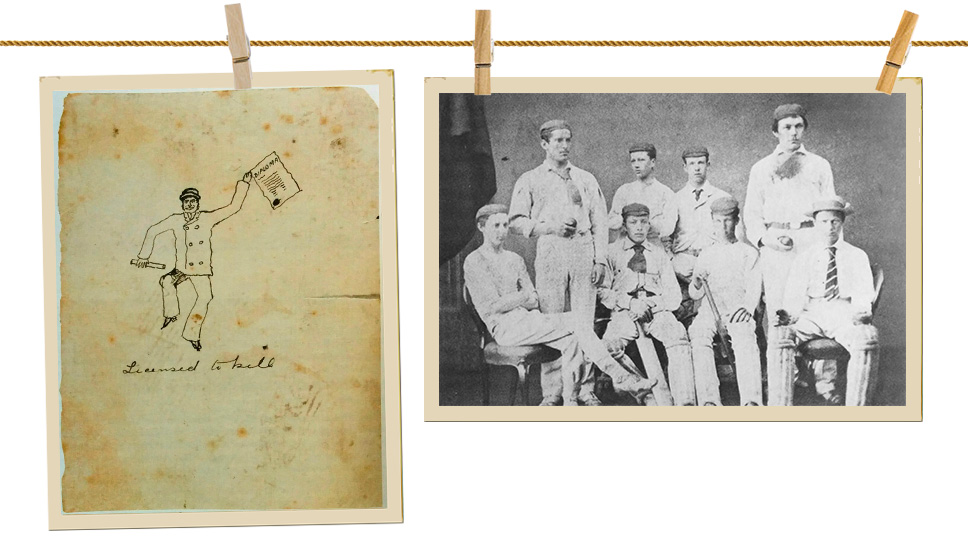 1881 / Артур Конан Дойль (стоит справа) и крикетная команда колледжа Стоунихерст, 1875