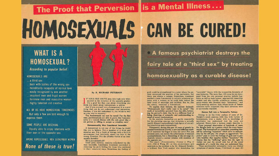 Статья об излечимости гомосексуализма в журнале Confidential Magazine, 1957
