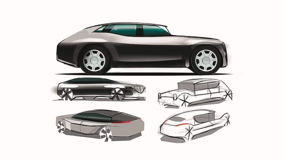 Для Ивана Драпкова, студента Строгановки, идея создания правительственной машины выглядела как Rolls-Royce Phantom, поставленный на огромные внедорожные колеса, — в 2012 году Rolls-Royce Cullinan еще не существовал. Но как это часто бывает, творческая мысль очень быстро перегнала первоначальный замысел. То же самое произошло с Иваном Пашенцевым, отталкивавшимся от представительских ЗИЛов