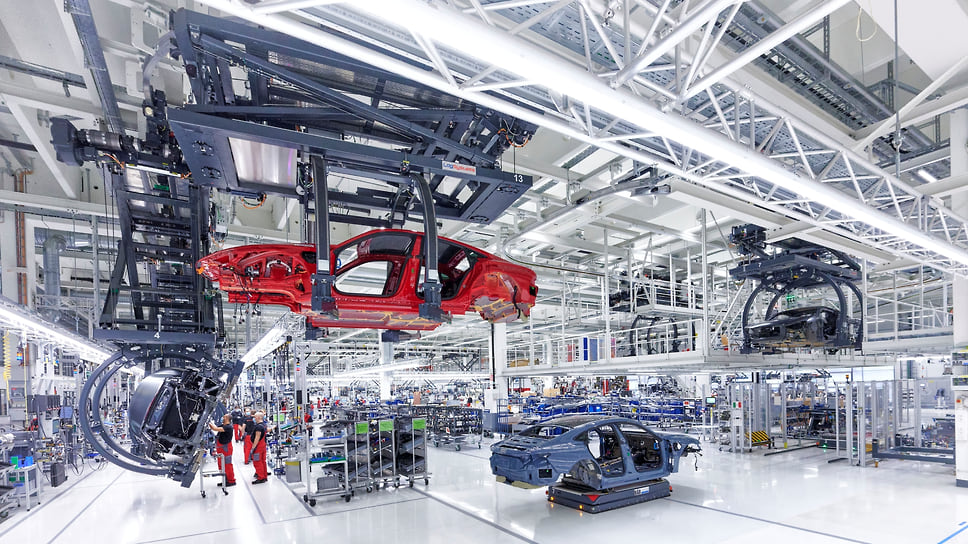 Сборка Audi e-tron GT на заводе Audi Sport в Боллингер Хофе