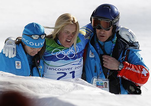 На соревнованиях в зимних видах спорта падения неизбежны. Олимпийские игры в Ванкувере не исключение