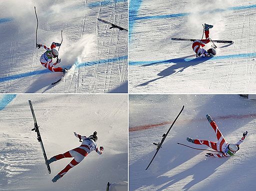 На соревнованиях в зимних видах спорта падения неизбежны. Олимпийские игры в Ванкувере не исключение