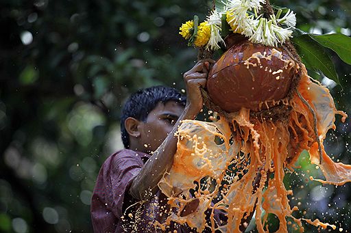 01.09.2010 В Индии прошел фестиваль Janmashtami. Во время праздника индийцы почитают Вишну, человеческий образ Кришны