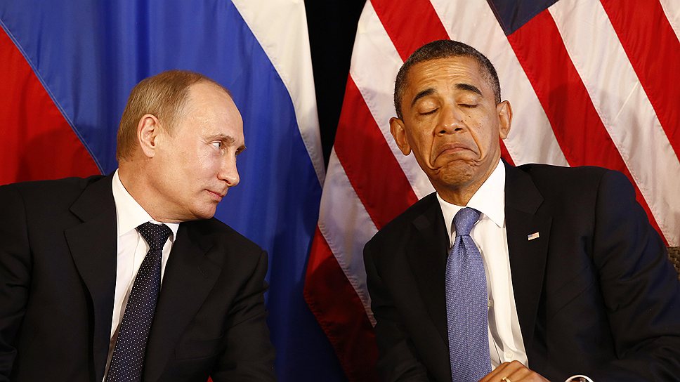 Президент РФ Владимир Путин (слева) и президент США Барак Обама (справа)