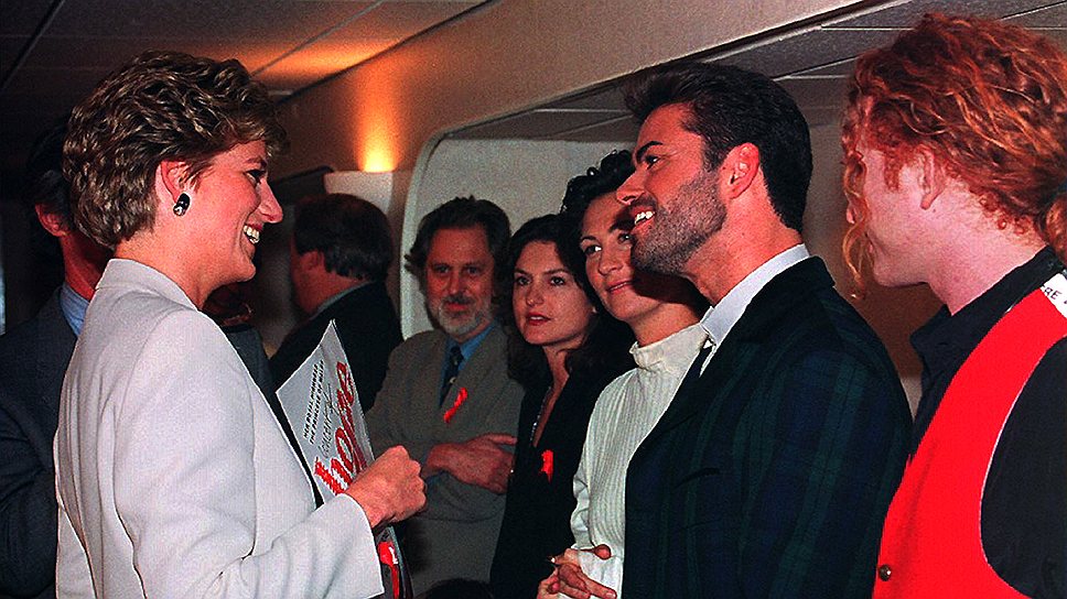 Принцесса Диана и Джордж Майкл перед благотворительным концертом, 1993 год