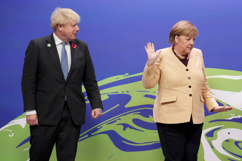 Меркель стала третьим канцлером по продолжительности правления в истории Германии после рейхсканцлера Отто фон Бисмарка и Гельмута Коля. Ей не хватило 10 дней, чтобы превзойти рекорд Коля&lt;br>На фото: с премьер-министром Великобритании Борисом Джонсоном, 2021 год
