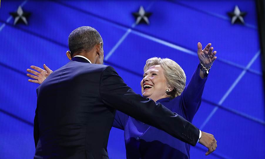 Кандидат в президенты США от Демократической партии Хиллари Клинтон и президент США Барак Обама, 2016 год