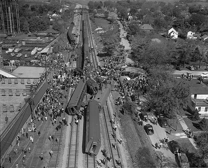 1946 год. 47 человек погибли и 36 получили ранения в результате крушения поезда в американском штате Иллинойс