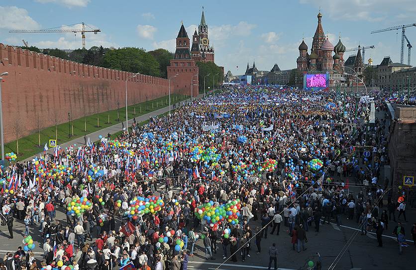 Шествие профсоюзов Москвы и Московской области по Красной площади