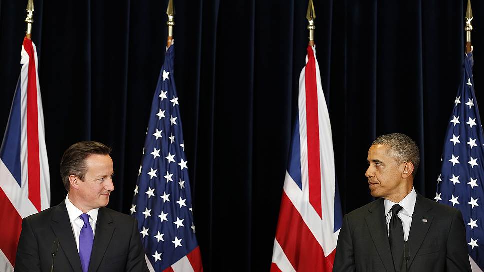 Британский премьер-министр Дэвид Кэмерон (слева) и президент США Барак Обама  