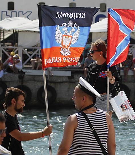 Моряк во время празднования Дня ВМФ России в Севастополе