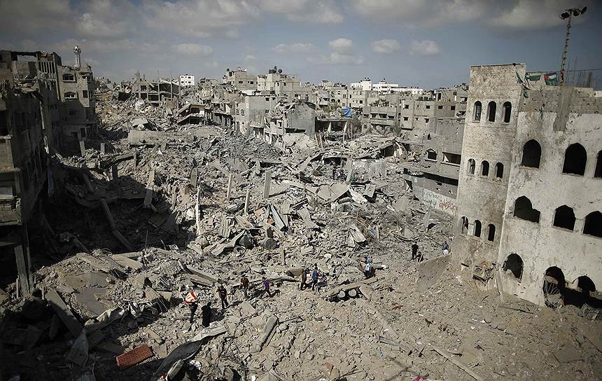 26.07.14. Квартал Шеджайя на востоке Газы после массированных бомбардировок 
