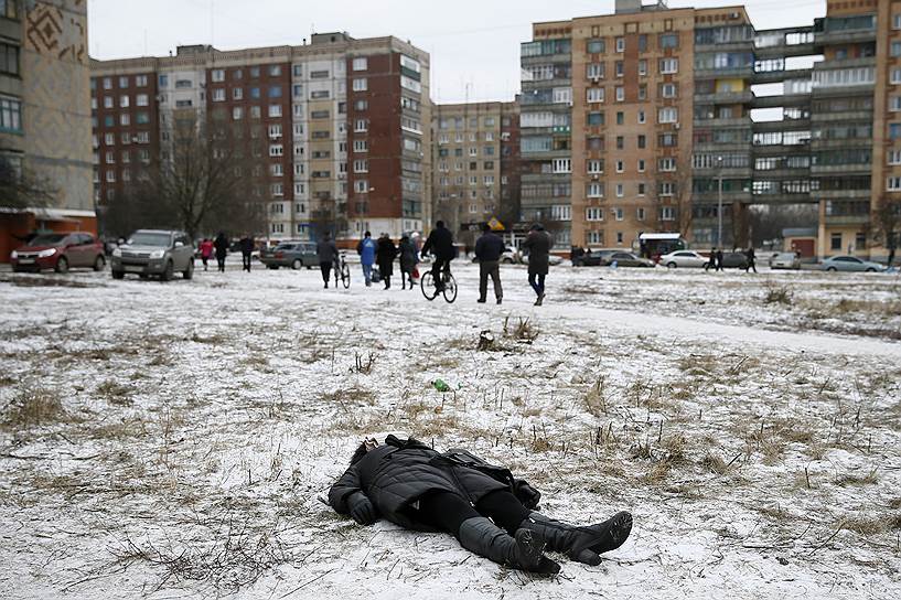 10 февраля 2015 года. Три человека были убиты, 15 ранены в результате ракетного удара по Краматорску