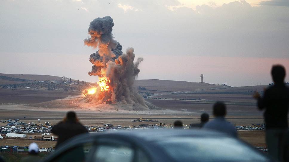 Авиаудар по позициям боевиков «Исламского государства» в сирийском городе Кобани
