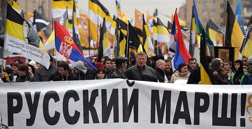 В 2013 году акция «Русский марш» проводилась в Люблино
