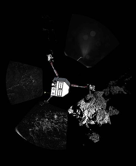 Открытый космос. Первое панорамное изображение поверхности кометы 67P/Чурюмова-Герасименко, полученное системой отображения OSIRIS космического научного аппарата Розетта