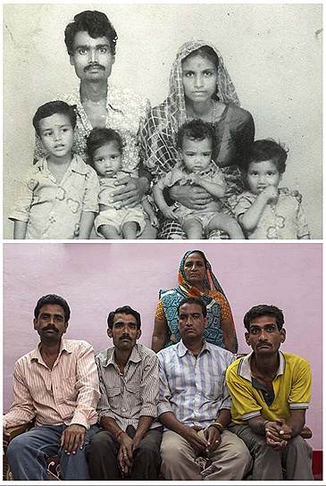 На фото сверху Лата Баи, ее муж Ашок и их сыновья. Ашок умер от химического отравления после трагедии в Бхопале 