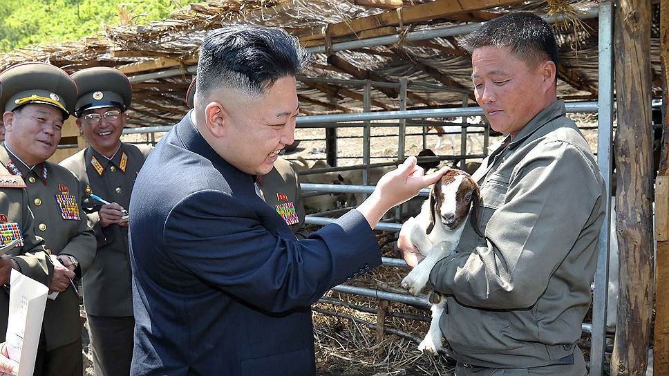 2013 год. Ким Чон Ын на скотоводческой ферме