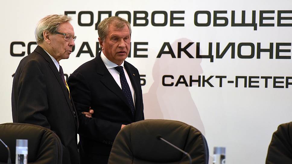 Президент «Роснефти» Игорь Сечин (справа) и академик и вице-президент РАН Николай Лаверов