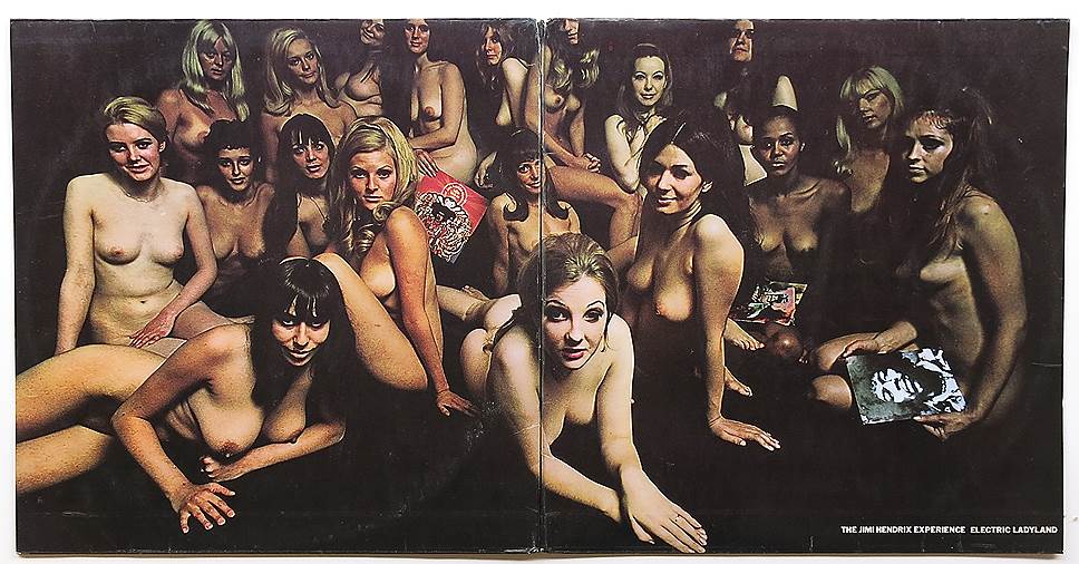 Обложка альбома Джими Хендрикса «Electric Ladyland» (1968)&lt;br> В “Electric Ladyland” входят такие хиты Джими Хендрискса, как “Voodoo Chile”, “Crosstown Traffic” и версия песни Боба Дилана “All Along The Watchtower”. У альбома было несколько обложек, но в истории осталась работа Дэвида Монтгомери с девятнадцатью обнаженными девушками, несмотря на то, что некоторые торговые сети отказывались продавать альбом из-за “порнографического” конверта, а главное — сам Хендрикс стеснялся этой обложки 