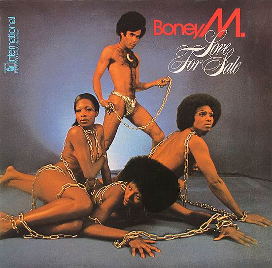 Обложка альбома Boney M «Love For Sale» (1977)&lt;br>&quot;Love For Sale&quot; — один из самых коммерчески успешных альбомов Boney M, который позволил группе отправиться в первое турне с живым аккомпанирующим составом. Лейбл Atlantic Records, издававший альбом в США и Канаде, счел оригинальную немецкую обложку &quot;воспевающей похоть&quot; и использовал фото одетых музыкантов с задней стороны конверта в качестве лицевой. А корейское издание было выпущено с концертными фотографиями Boney M
