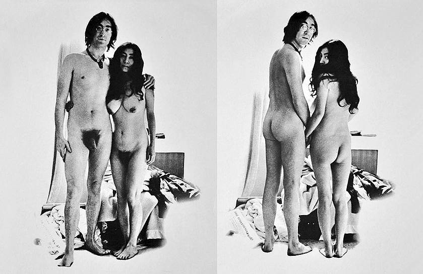 Обложка альбома Джона Леннона и Йоко Оно «Unfinished Music No.1: Two Virgins» (1968)&lt;br>Первый альбом Джона Леннона и Йоко Оно появился через несколько месяцев после того, как Леннон впервые пригласил японскую художницу к себе в студию — послушать, что он делает не для The Beatles. Снимки обнаженных музыкантов были сделаны при помощи камеры с дистанционным спуском затвора. Компания EMI, выпускавшая записи The Beatles, отказалась продавать “Two Virgins”, а фирмы Track и Tetragrammaton поставляли альбом в магазины завернутым в коричневую бумагу