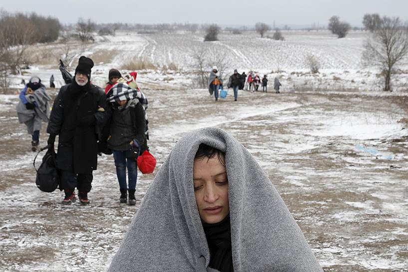 Миратовак, Сербия. Мигранты после пересечения границы
