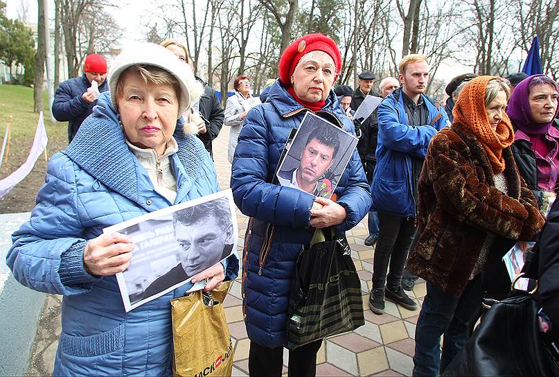 Акция памяти Бориса Немцова в Ростове-на-Дону