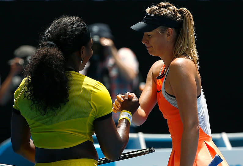 Противостояние Марии Шараповой и Серены Уильямс (слева) насчитывает 20 встреч и считается классикой современного женского тенниса. На счету российской спортсменки только две победы, причем обе — в 2004 году. В январе 2016 года в четвертьфинале Australian Open Шарапова вновь уступила американке