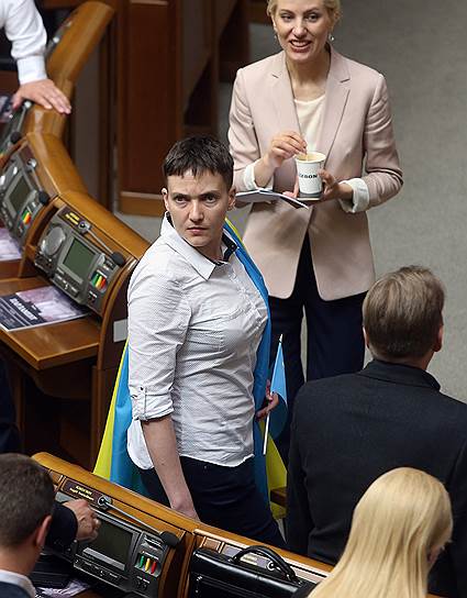 Член партии «Батьковщина» и депутат парламентской асамблеи Европы (ПАСЕ) Надежда Савченко 