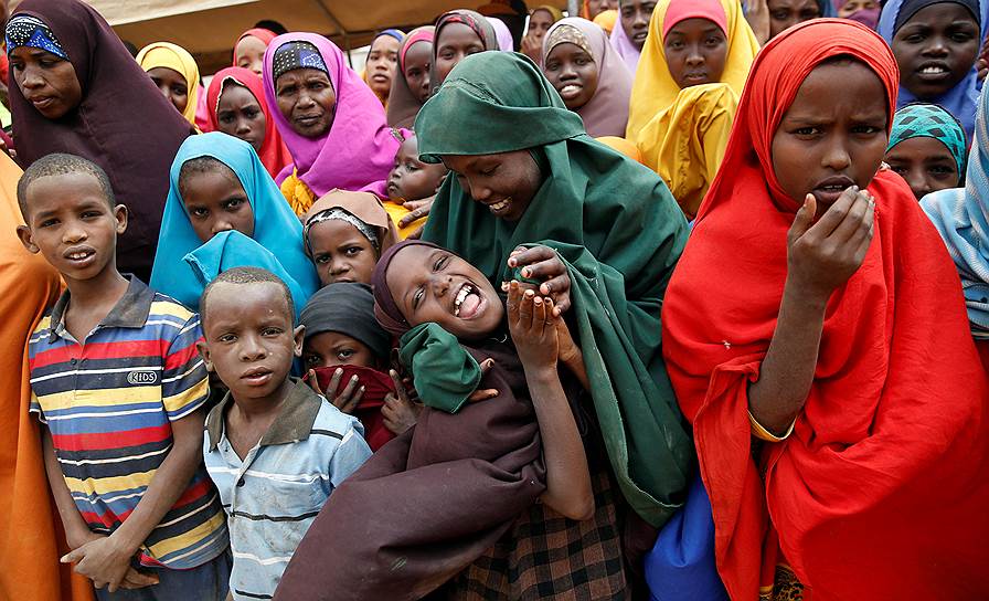 Лагерь для беженцев Дадааб, граница Кении и Сомали. Празднование 19-го дня рождения лауреата Нобелевской премии мира Малалы Юсуфзай 