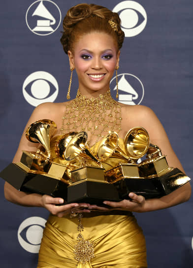 Дебютный сольный альбом Dangerously in Love принес Бейонсе успех. В июне 2003 года его продажи в первую неделю достигли 317 тыс. копий, а за год — 4,7 млн копий. Самыми успешными песнями альбома стали Crazy in Love и Baby Boy. Сольный дебют принес Бейонсе пять «Грэмми» (на фото), в 2004 году она получила премию BRIT Awards