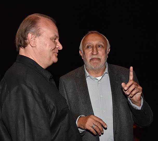 Актер Борис Каморзин (слева) и режиссер Николай Досталь  на премьере фильма «Монах и бес»