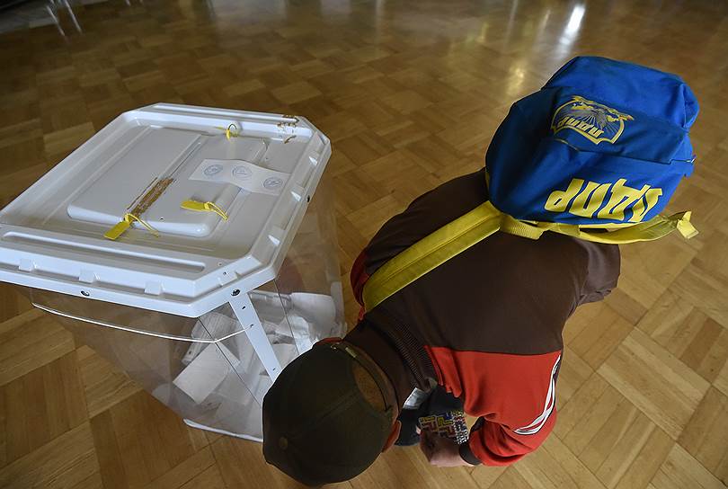 Избирательный участок на Казанском вокзале в Москве