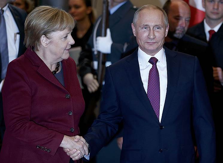 Канцлер ФРГ Ангела Меркель и президент России Владимир Путин