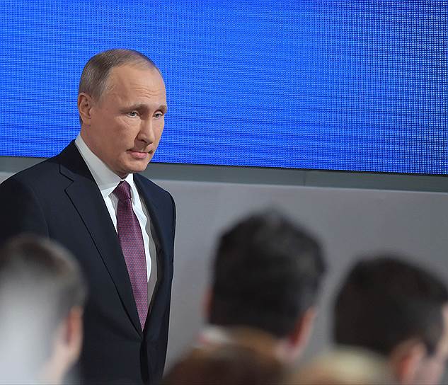 Президент России Владимир Путин на большой пресс-конференции