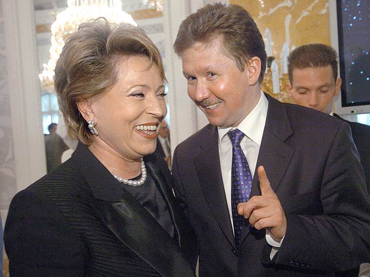 Губернатор Санкт-Петербурга Валентина Матвиенко и глава РАО «Газпром» Алексей Миллер, 2004 год