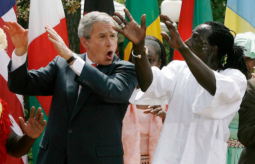 43-й президент США Джордж Буш-младший на мероприятии, посвященном Дню борьбы с малярией